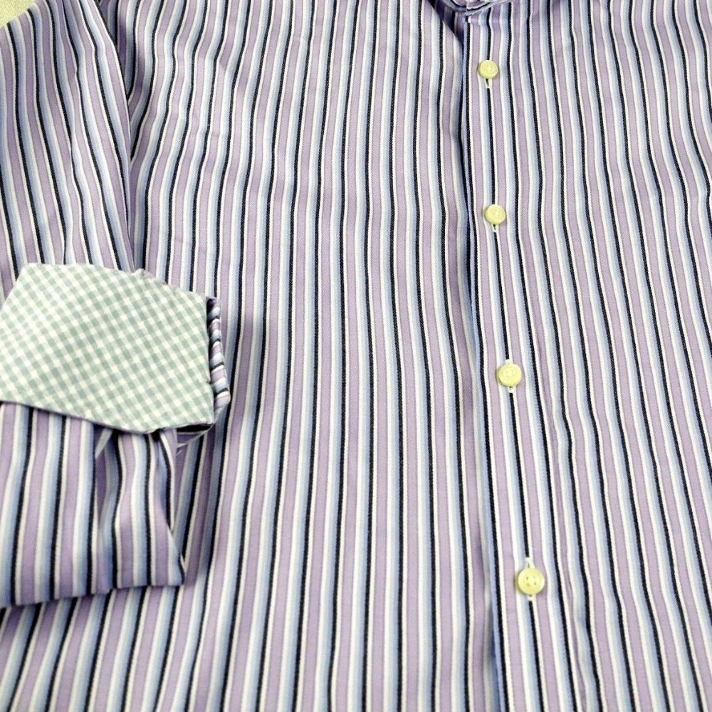 Thomas Dean Blue/Purple Striped Flip Cuff Sz. Lg